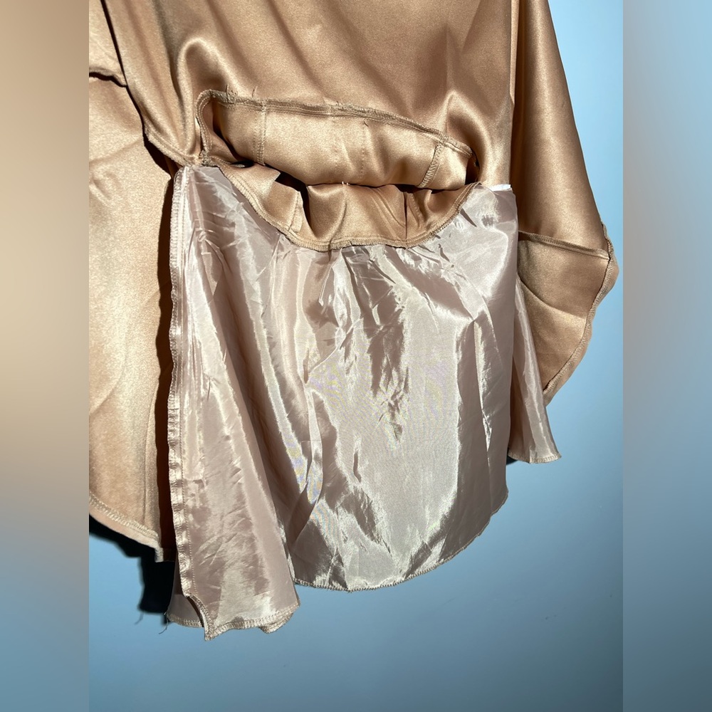 Elegant Tan Sleeveless Dress - Picture 9 of 10